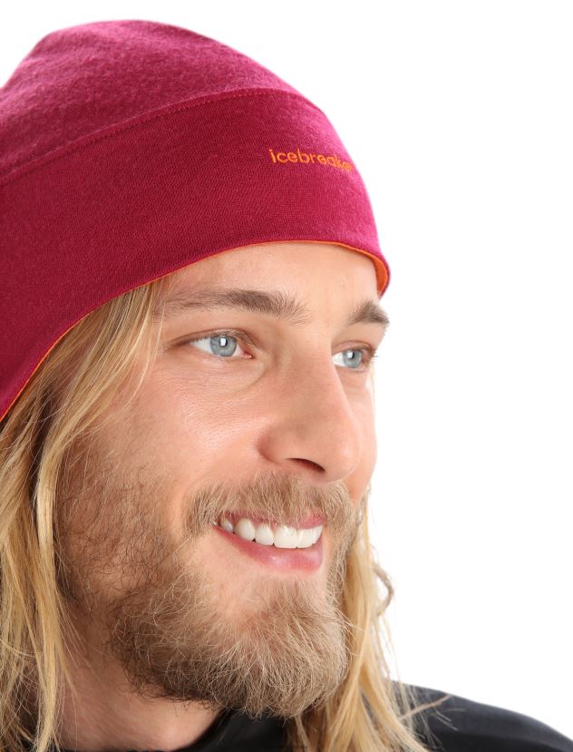 Icebreaker Unisex Merino Quantum BeanieCherry/Flash 80BXXP471 Accessories