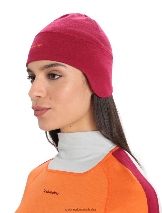 Icebreaker Unisex Merino Quantum BeanieCherry/Flash 80BXXP471 Accessories
