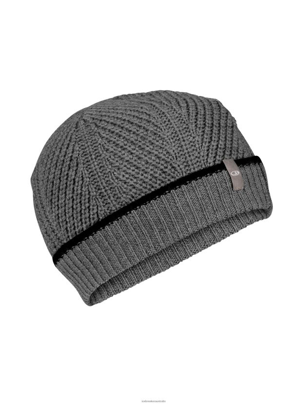 Icebreaker Unisex Merino Waypoint BeanieGritstone Heather/Black 80BXXP329 Accessories