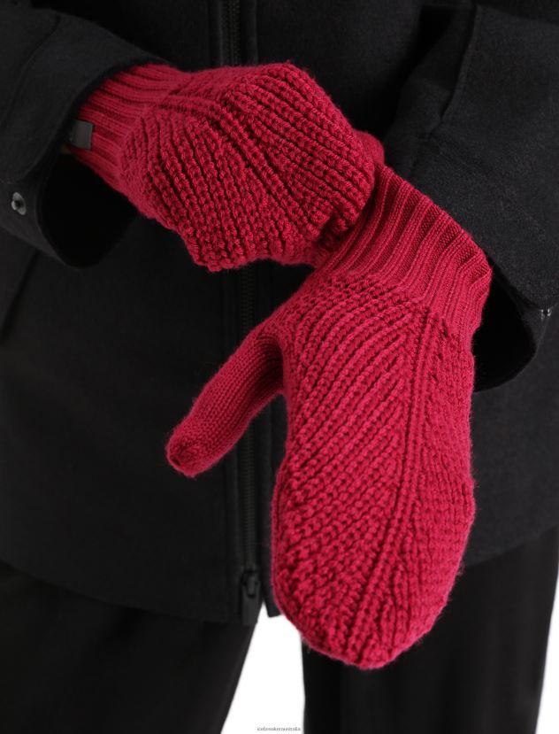 Icebreaker Unisex Merino Waypoint MittensCherry/Espresso 80BXXP470 Accessories