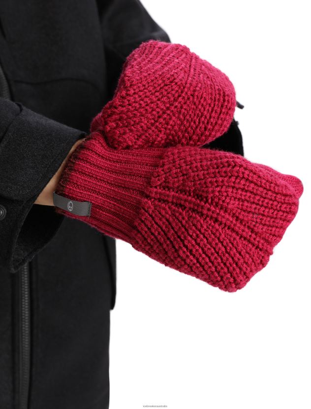 Icebreaker Unisex Merino Waypoint MittensCherry/Espresso 80BXXP470 Accessories
