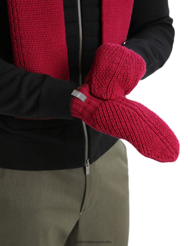 Icebreaker Unisex Merino Waypoint MittensCherry/Espresso 80BXXP470 Accessories