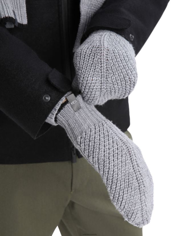 Icebreaker Unisex Merino Waypoint MittensGritstone Heather/Black 80BXXP304 Clothing