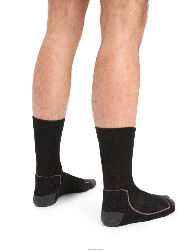 Icebreaker Men Merino Hike+ Light Crew SocksBlack/Mink 80BXXP274 Accessories