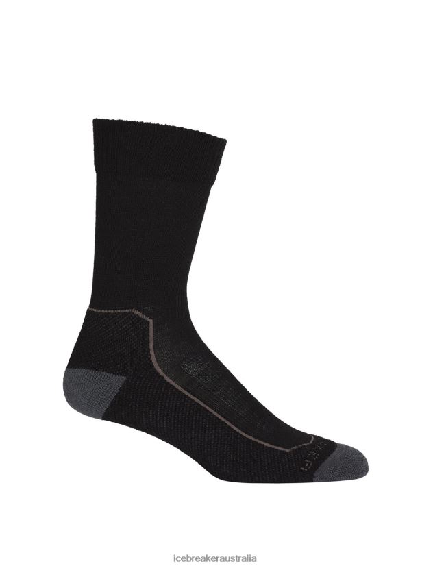 Icebreaker Men Merino Hike+ Light Crew SocksBlack/Mink 80BXXP274 Accessories