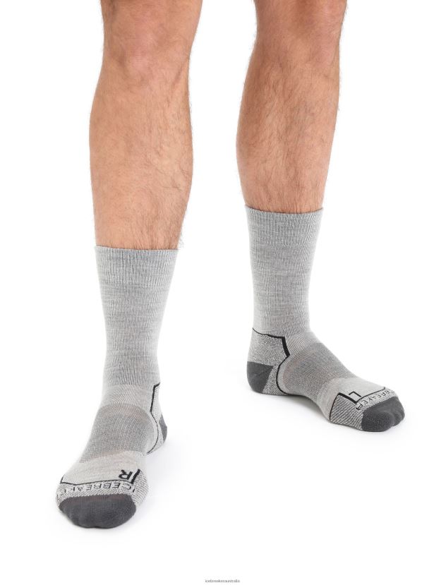 Icebreaker Men Merino Hike+ Light Crew SocksBlizzard Heather 80BXXP272 Accessories
