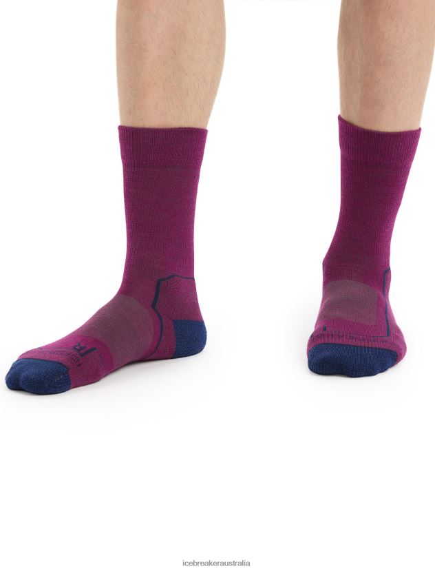 Icebreaker Men Merino Hike+ Light Crew SocksGo Berry/Royal Navy 80BXXP275 Accessories