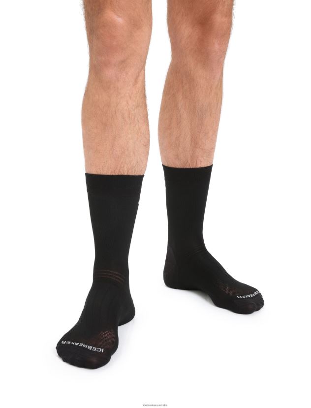 Icebreaker Men Merino Hike Liner Crew SocksBlack 80BXXP289 Accessories