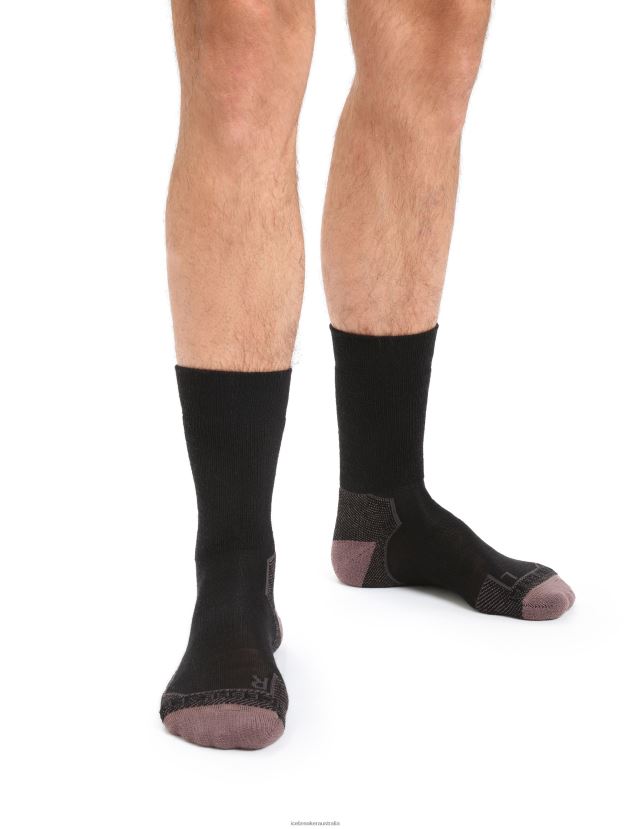 Icebreaker Men Merino Hike+ Medium Crew SocksBlack/Mink 80BXXP260 Accessories