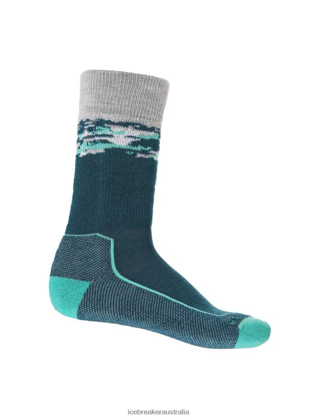 Icebreaker Men Merino Hike+ Medium Crew Socks SedimentaryGreen Glory/Fresh 80BXXP285 Accessories