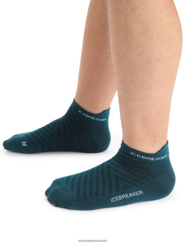 Icebreaker Men Merino Run+ Ultralight Micro SocksGreen Glory/Snow 80BXXP265 Accessories