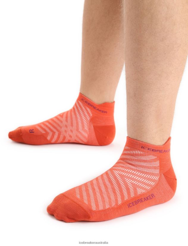 Icebreaker Men Merino Run+ Ultralight Micro SocksVibrant Earth Heather/Go Berry 80BXXP266 Accessories