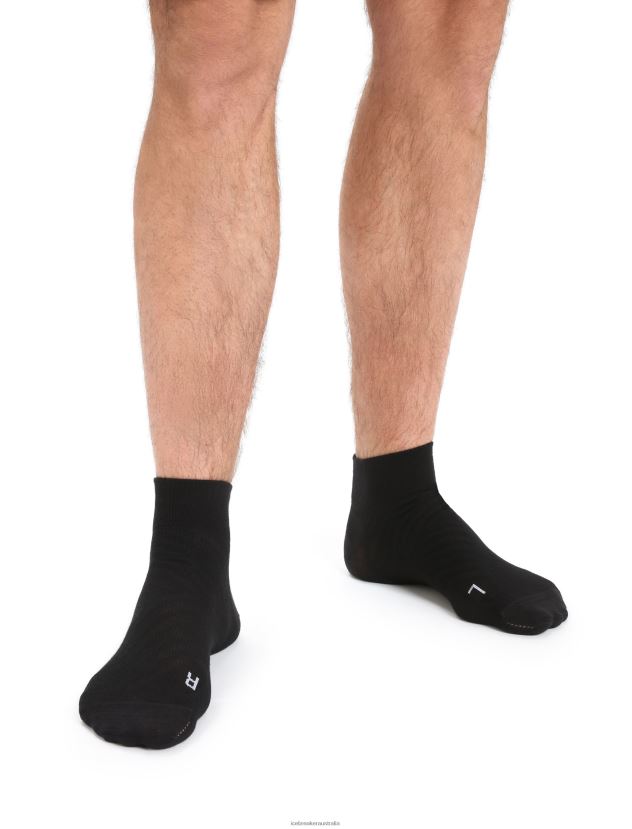 Icebreaker Men Merino Run+ Ultralight Mini SocksBlack/Snow 80BXXP276 Accessories