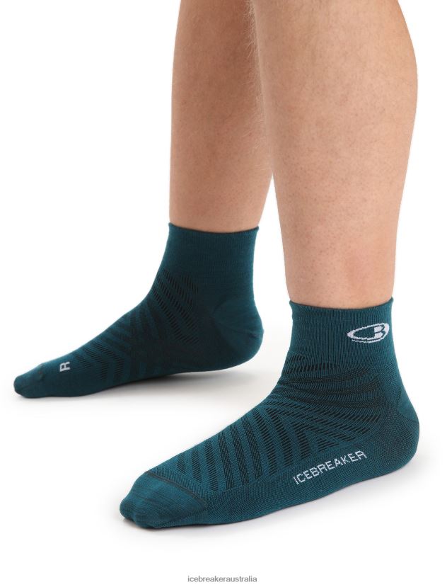 Icebreaker Men Merino Run+ Ultralight Mini SocksGreen Glory/Snow 80BXXP277 Accessories