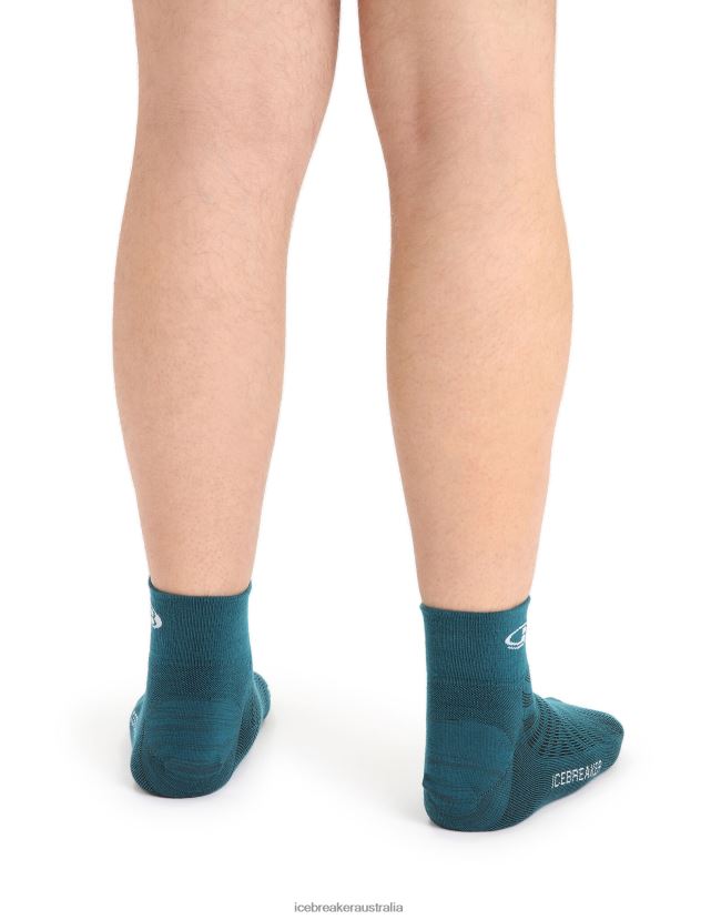 Icebreaker Men Merino Run+ Ultralight Mini SocksGreen Glory/Snow 80BXXP277 Accessories