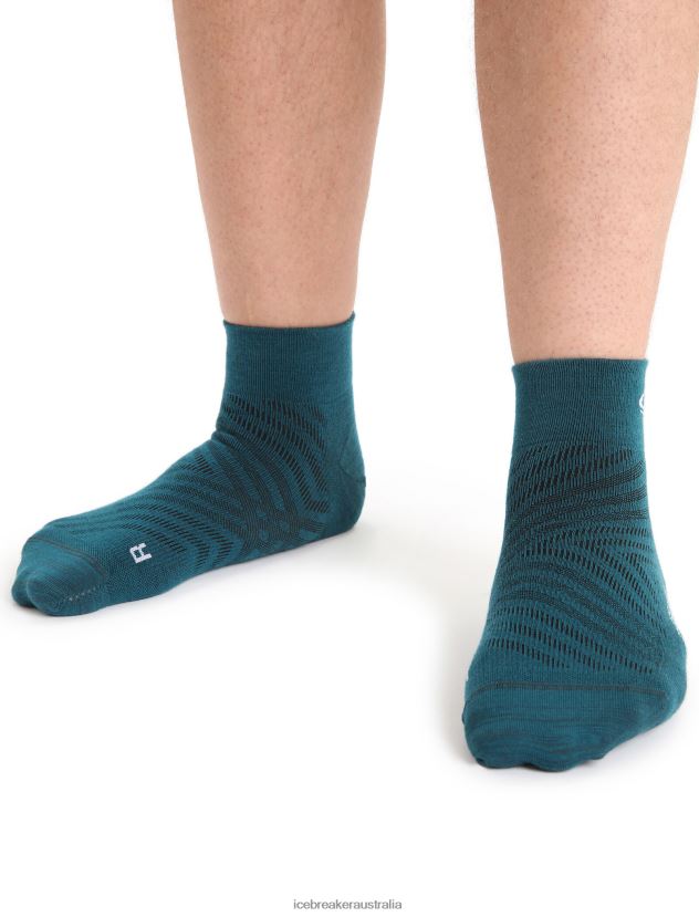 Icebreaker Men Merino Run+ Ultralight Mini SocksGreen Glory/Snow 80BXXP277 Accessories