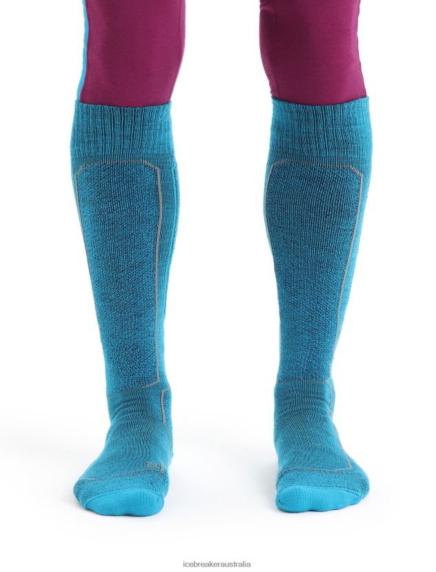 Icebreaker Men Merino Ski+ Light Over the Calf SocksGeo Blue/Royal Navy 80BXXP298 Accessories
