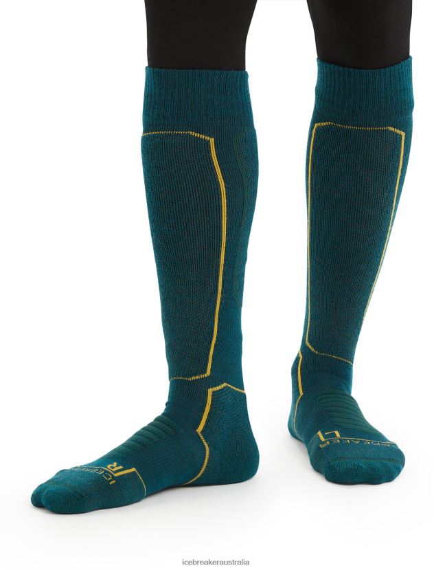 Icebreaker Men Merino Ski+ Medium Over the Calf SocksGreen Glory/Loden 80BXXP284 Accessories