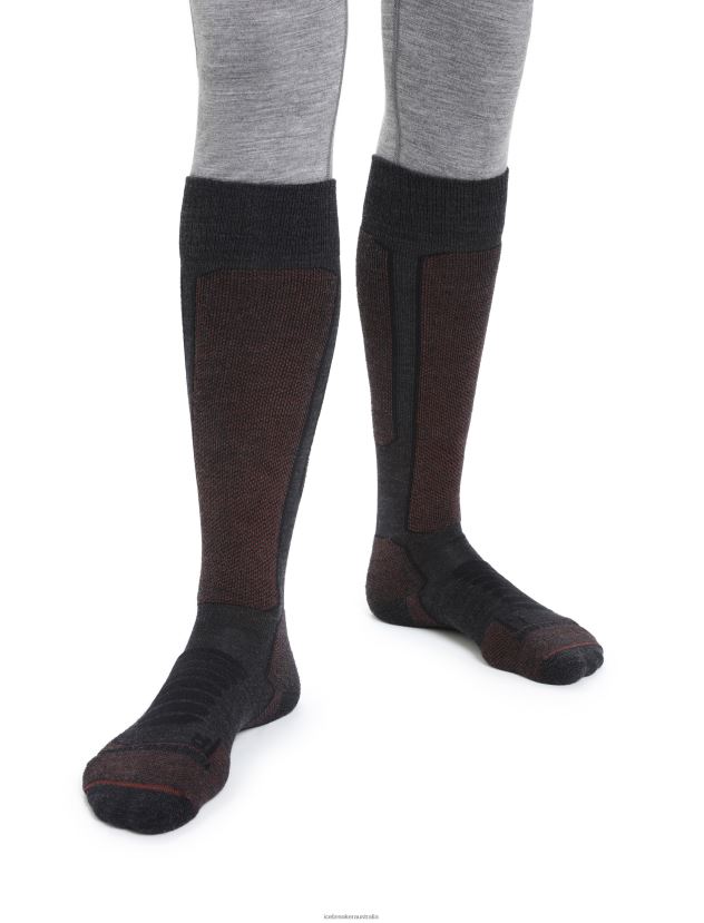 Icebreaker Men Merino Ski+ Medium Over the Calf SocksJet Heather/Espresso 80BXXP283 Accessories
