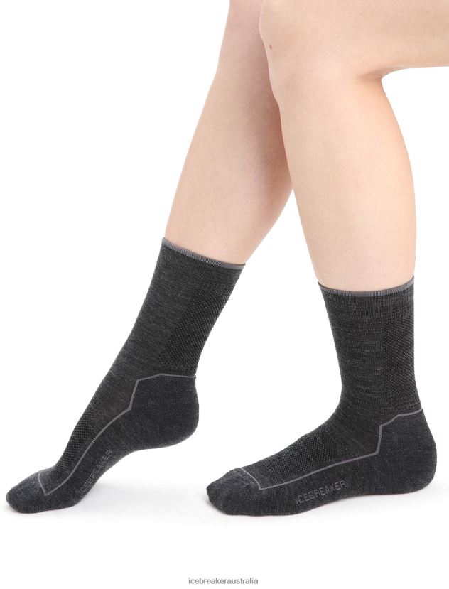 Icebreaker Women Cool-Lite Merino Hike 3Q Crew SocksJet Heather/Monsoon 80BXXP780 Accessories