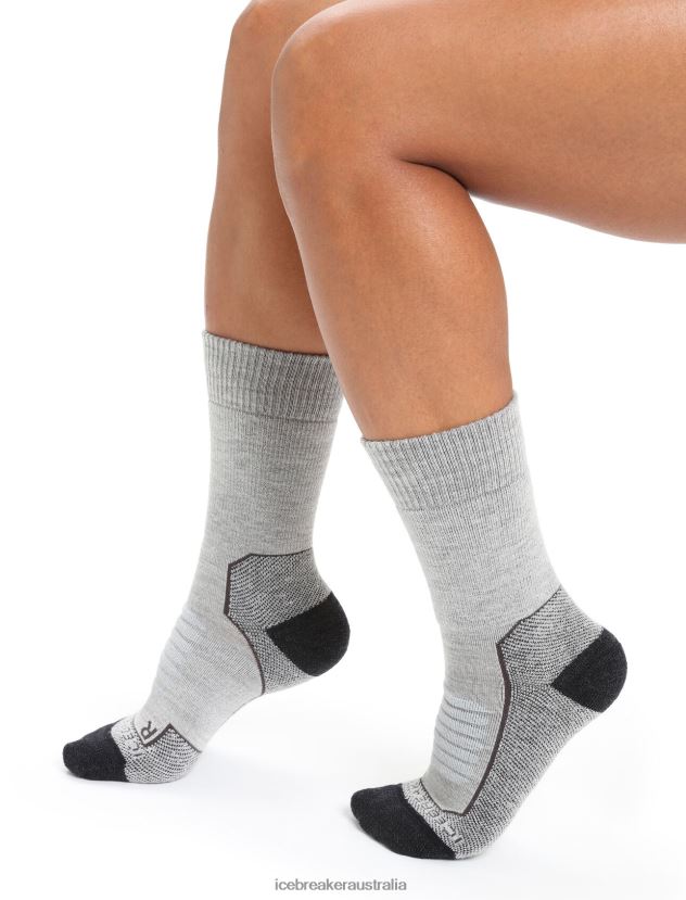 Icebreaker Women Merino Hike+ Heavy Crew SocksBlizzard Heather 80BXXP790 Accessories