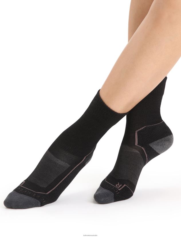 Icebreaker Women Merino Hike+ Light Crew SocksBlack/Monsoon 80BXXP782 Accessories