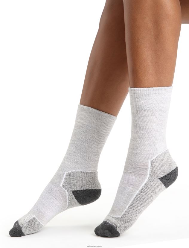 Icebreaker Women Merino Hike+ Light Crew SocksBlizzard Heather 80BXXP781 Accessories
