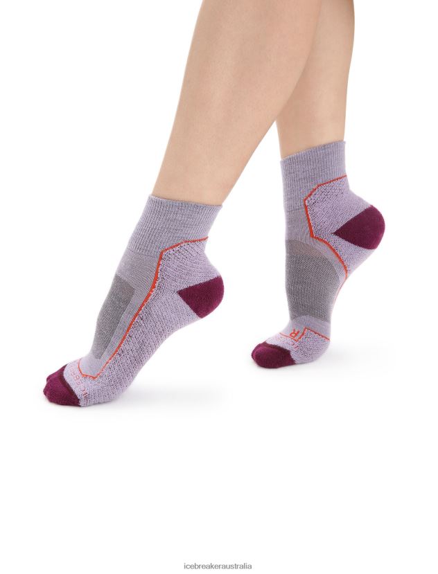 Icebreaker Women Merino Hike+ Light Mini SocksPurple Gaze/Go Berry 80BXXP756 Accessories