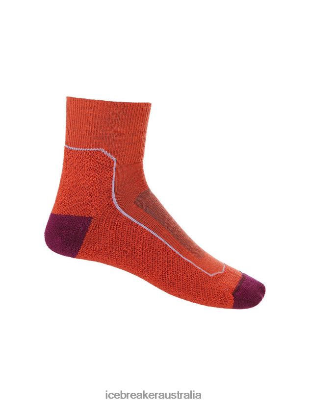 Icebreaker Women Merino Hike+ Light Mini SocksVibrant Earth Heather/Go Berry 80BXXP757 Accessories