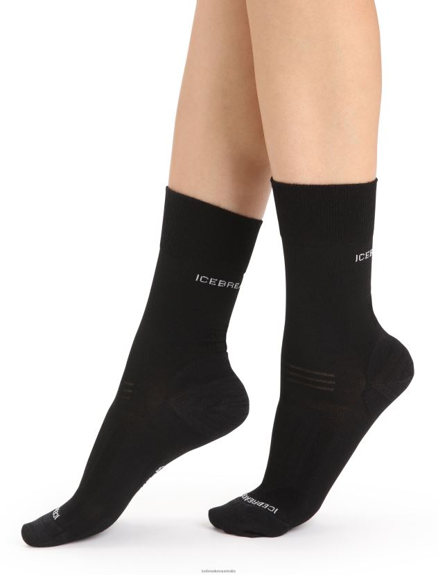 Icebreaker Women Merino Hike Liner Crew SocksBlack 80BXXP793 Accessories