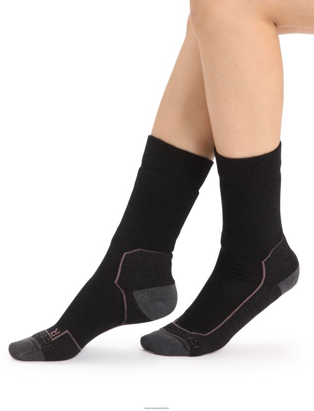 Icebreaker Women Merino Hike+ Medium Crew SocksBlack/Monsoon 80BXXP763 Accessories