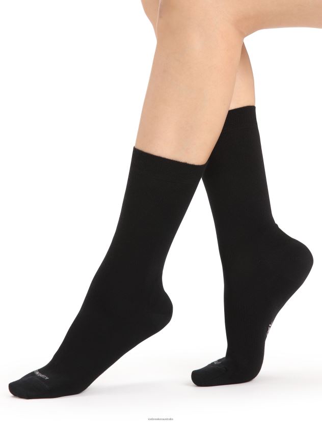 Icebreaker Women Merino Lifestyle Fine Gauge Crew SocksBlack 80BXXP777 Accessories