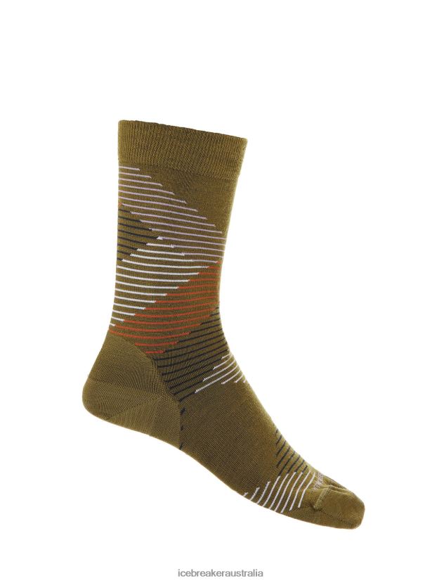Icebreaker Women Merino Lifestyle Fine Gauge Crew Socks DashesAlgae/Purple Haze 80BXXP765 Accessories