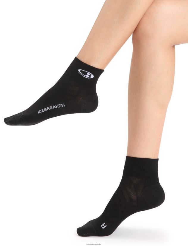 Icebreaker Women Merino Run+ Ultralight Mini SocksBlack/Snow 80BXXP768 Accessories