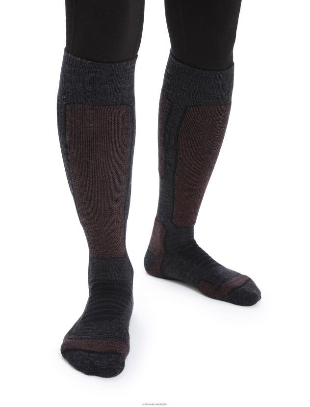Icebreaker Women Merino Ski+ Medium Over the Calf SocksJet Heather/Espresso 80BXXP788 Accessories
