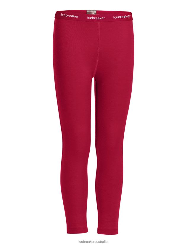 Icebreaker Kids Merino 260 Tech Thermal LeggingsCherry 80BXXP941 Clothing