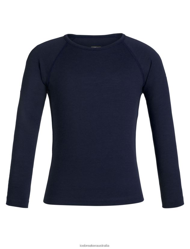 Icebreaker Kids Merino 200 Oasis Long Sleeve Crewe Thermal TopMidnight Navy 80BXXP936 Clothing