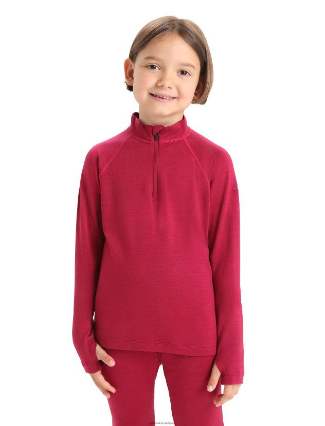 Icebreaker Kids Merino 260 Tech Long Sleeve Half Zip Thermal TopCherry 80BXXP943 Clothing