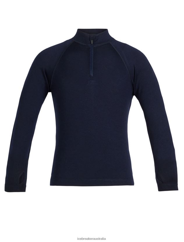 Icebreaker Kids Merino 260 Tech Long Sleeve Half Zip Thermal TopMidnight Navy 80BXXP938 Clothing