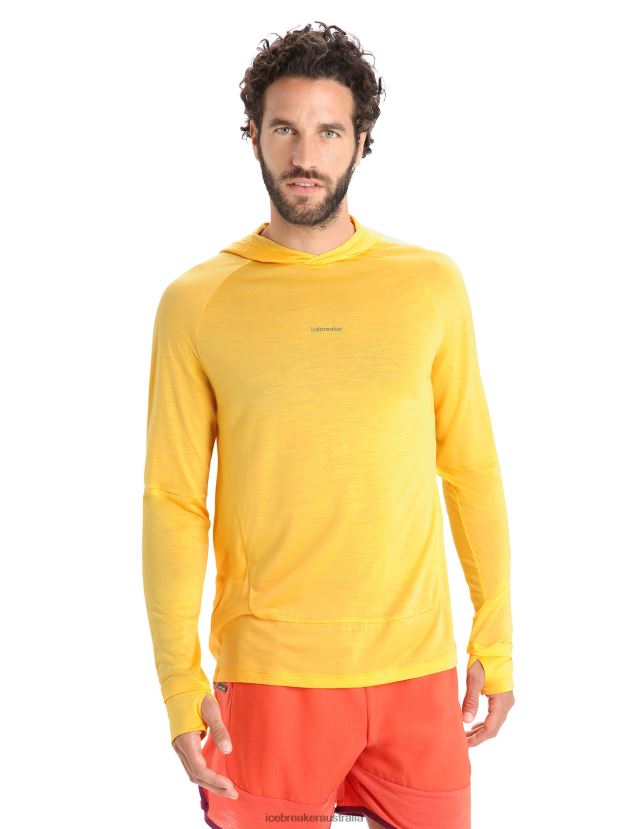Icebreaker Men Cool-Lite Merino Long Sleeve HoodieSummer 80BXXP193 Clothing