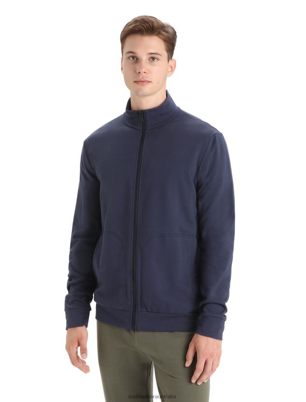 Icebreaker Men Merino Central Classic Long Sleeve ZipMidnight Navy 80BXXP211 Clothing