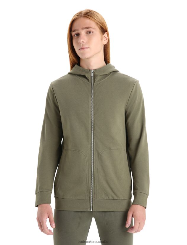 Icebreaker Men Merino Central Classic Long Sleeve Zip HoodieLoden 80BXXP208 Clothing