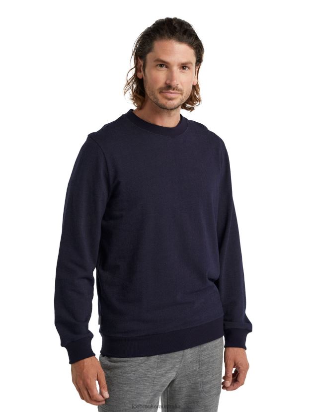 Icebreaker Men Merino Central Long Sleeve SweatshirtMidnight Navy 80BXXP496 Clothing