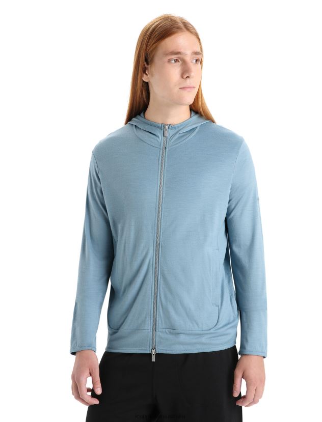 Icebreaker Men Merino Granary Long Sleeve Zip HoodieAstral Blue 80BXXP206 Clothing