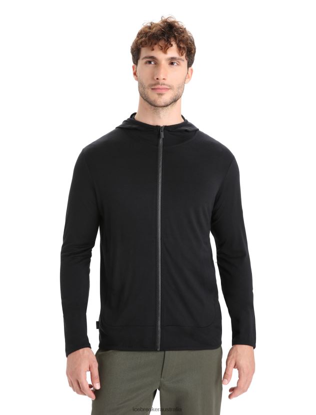 Icebreaker Men Merino Granary Long Sleeve Zip HoodieBlack 80BXXP207 Clothing