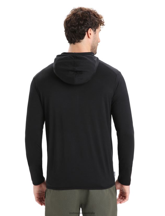 Icebreaker Men Merino Granary Long Sleeve Zip HoodieBlack 80BXXP207 Clothing