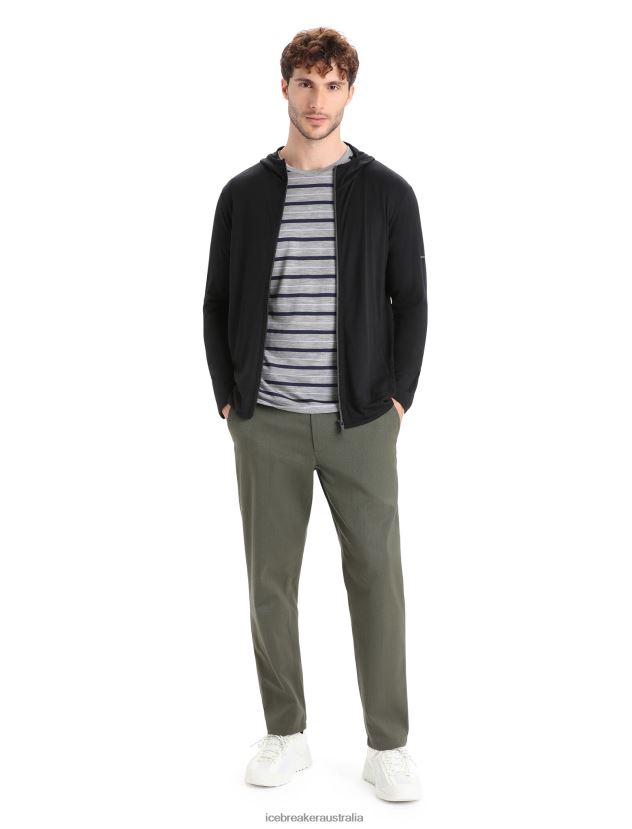 Icebreaker Men Merino Granary Long Sleeve Zip HoodieBlack 80BXXP207 Clothing