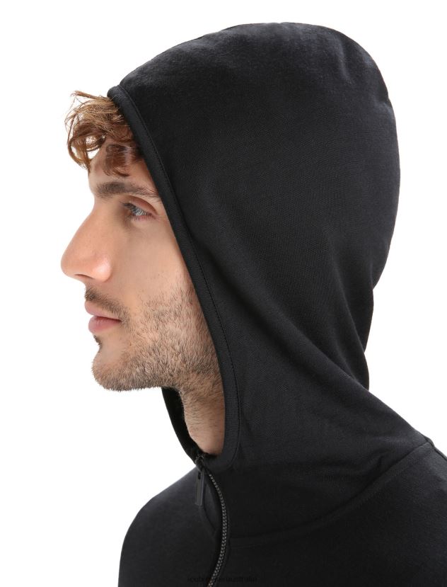 Icebreaker Men Merino Granary Long Sleeve Zip HoodieBlack 80BXXP207 Clothing