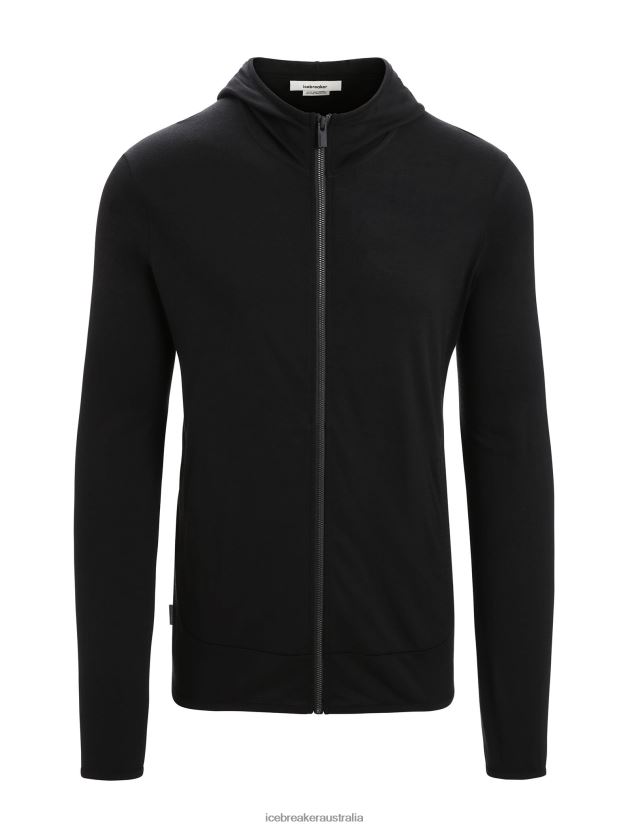 Icebreaker Men Merino Granary Long Sleeve Zip HoodieBlack 80BXXP207 Clothing