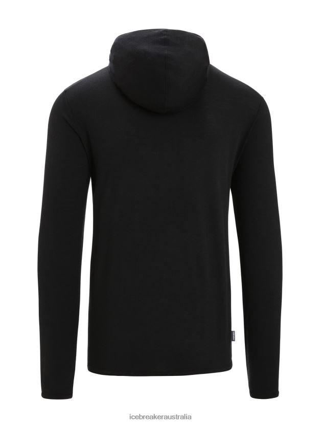 Icebreaker Men Merino Granary Long Sleeve Zip HoodieBlack 80BXXP207 Clothing